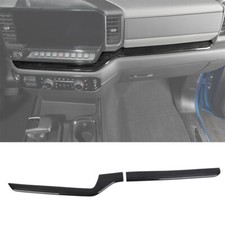 2pc Black Wood Center Console Co-pilot Covertrim Strips For Chevy Silverado 22 2pc Black Wood Center Console Co-pilot Covertrim Strips For Chevy Silverado 22