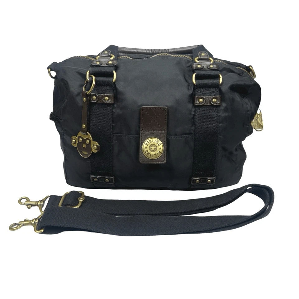 Bolso Cartera Vintage Kipling Joanne Colección Ciudad 8” x 6” x 9.5” Cuero Nailon Foto 2 de 4