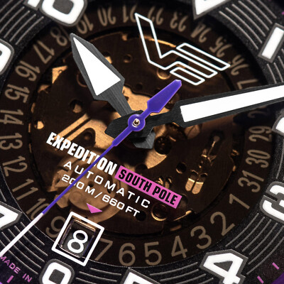 VOSTOK EUROPE Herrenuhr Expedition South Pole Automatik Weiß/Lila YN55-592C760_W
