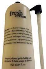 Philosophy FRESH CREAM Shampoo Shower Gel Bubble Bath Pump JUMBO 64 oz SEALED