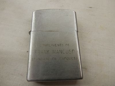 vintage pocket lighter Frank Mancuso Standard Oil Products advertising Barlow