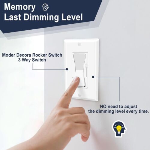 3-fach einpolig dimmbar Schiebe Wippe Dimmer Schalter Abdeckplatte inklusive 12x - Bild 4 von 8