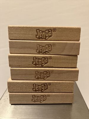 Jenga Game Replacement Lot of 6 Block Parts Only Milton Bradley