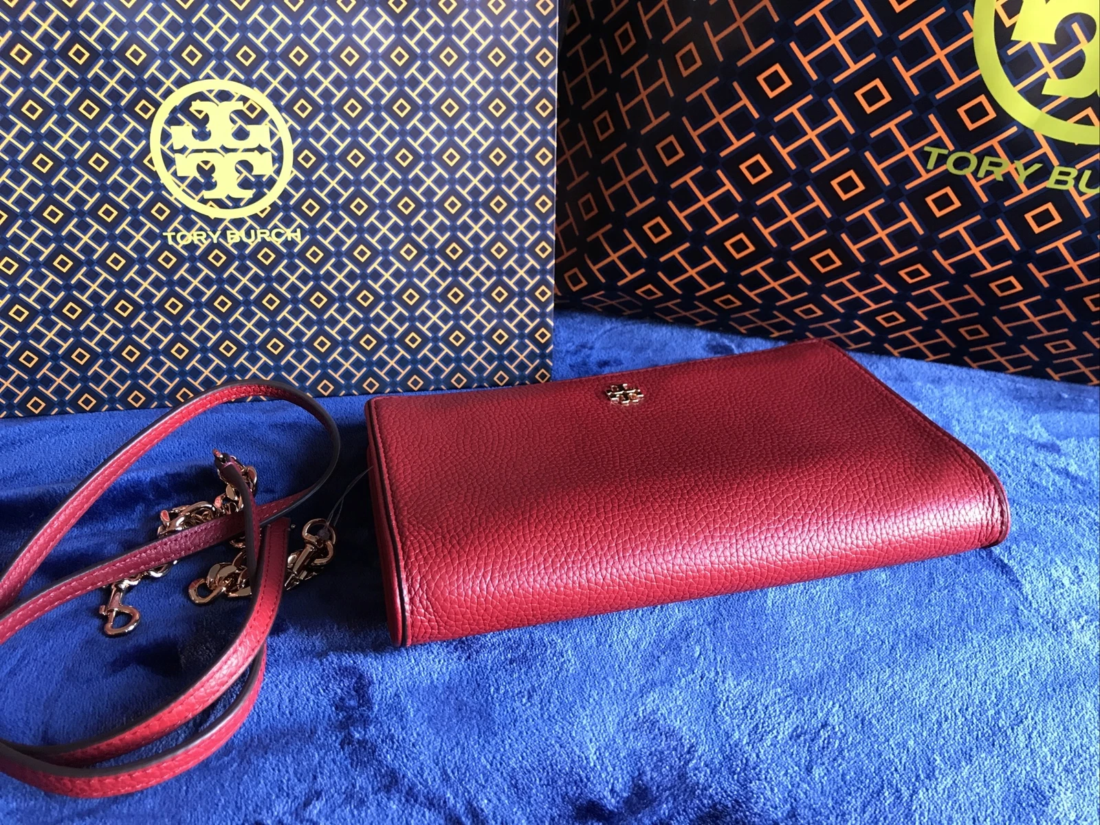 Tory Burch nuovo con etichette Carter colore a tracolla sottile rosso mela taglia sistema operativo per donna