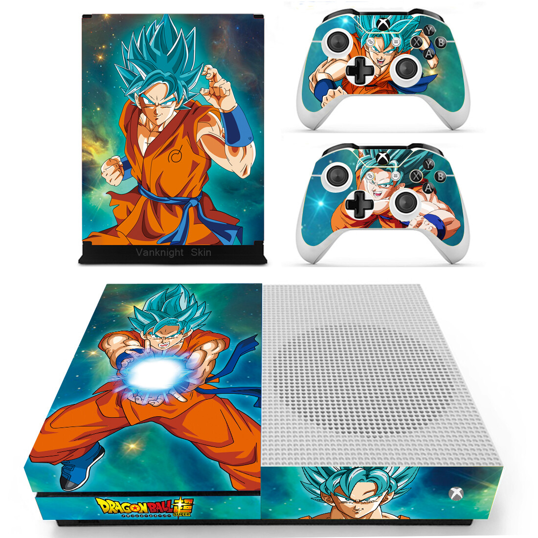 Xbox One S Slim Console Dragon Ball Z DBZ Saiyan Son Goku Skins Decals Stickers