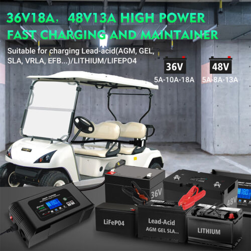 48V Lithium 36V 18A/13A AC/DC Battery Charger For Lithium Iron LiFePO4 AGM Gel - Picture 3 of 17
