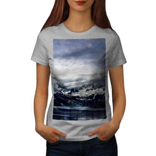 Wellcoda Nature Winter Mountain Womens T-shirt, Cold Casual Design Printed Tee - Picture 1 of 32