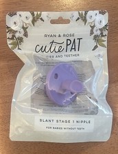 Ryan  Rose Cutie Pat Pacifier  Teether Slant Stage 1 Nipple Orchid