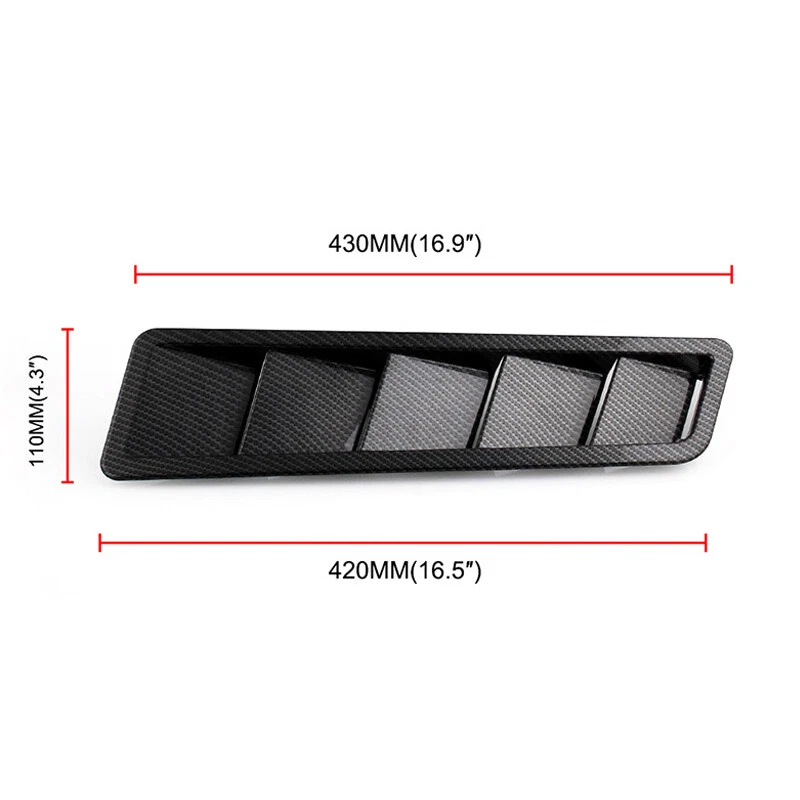 US Refitted Carbon Fiber Look Car Hood Vent Scoop Louver Cooling Panel Trims Kit — 第 2/4 张图片