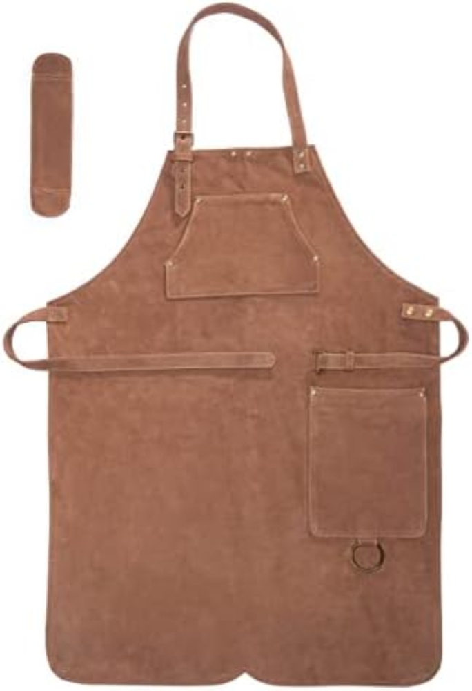 Angus Stoke Grembiule in Pelle Premium Henry - Grembiule da Barbecue in Pelle Pi