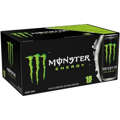 Monster Energy Drink Pack of 15 - 16 oz Original Cans with 160mg