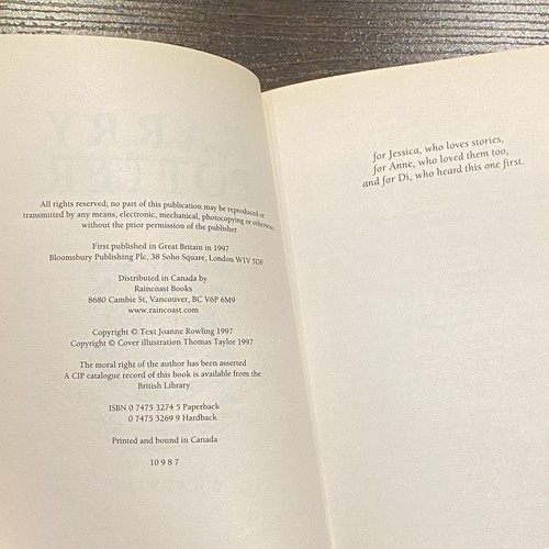 Harry Potter and the Philosopher's Stone - J. K. Rowling 1st CDN ED 7th Print PB - Picture 3 of 4