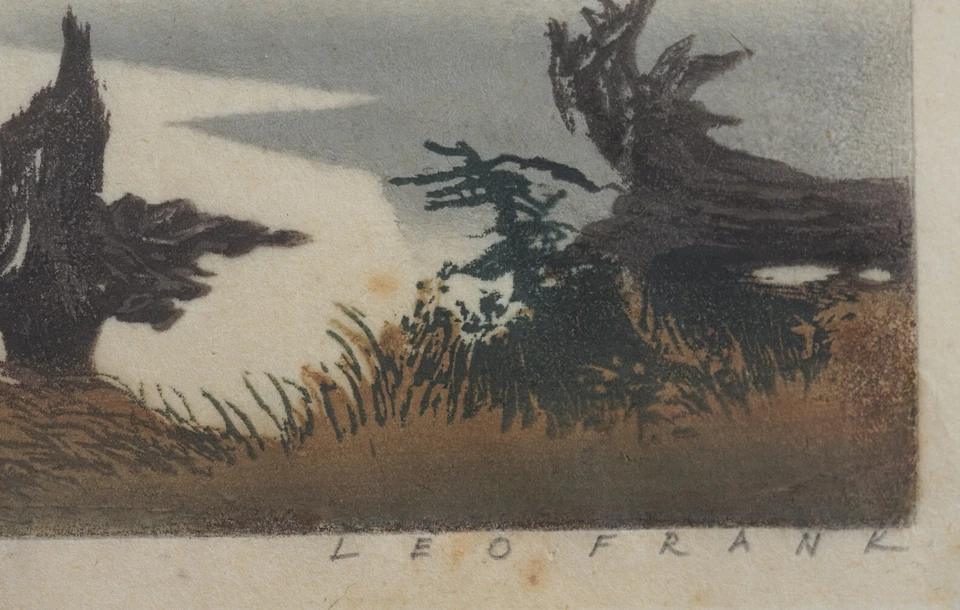 Hochwaldsee mit Adler Leo Frank 1884 Farbholzschnitt - Bild 3 von 4
