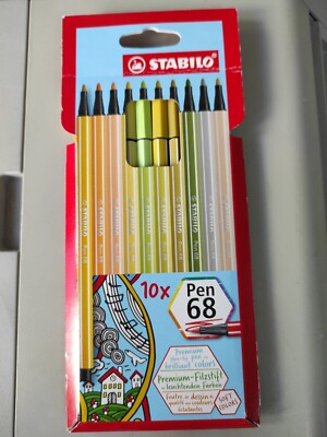Stabilo Point 68 Filzstifte 10 Stifte 1 mm Pen 68 helle Farben viele Grüntöne