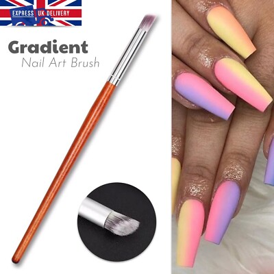 Gradient Wood Nail Brush Art UV Gel Polish Blooming Painting Pen Ombre Shading