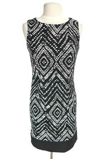 MARIO SERRANI Womens Sheath Knee Length Dress Size 8 Crew Neck Sleeveless Black