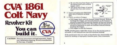 CVA 1861 Colt Kit Manual