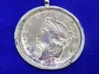 KELLOGG & CO. - 1854 LIBERTY HEAD TWENTY DOLLAR  COPY COIN PENDANT