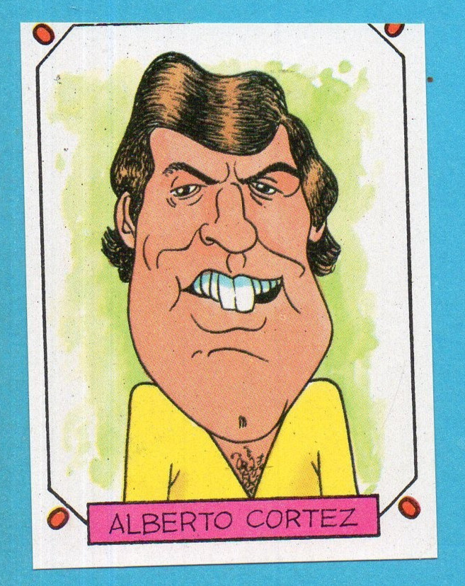 CARICATURAS 22-CROMOS ROS 1987-Figurina n. 98-ALBERTO CORTEZ-RECUPERATA