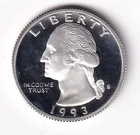 1993 S Silver Proof Washington Quarter from Silver Proof Set #912