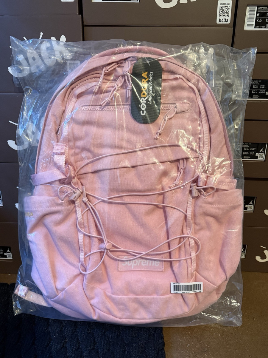 Supreme Logo Backpack Light Pink SS25 Brand New With Tags IN Supreme Logo Backpack Light Pink SS25 Brand New With Tags IN