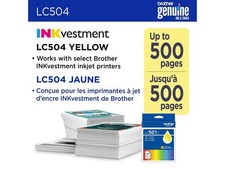 Brother Genuine LC504Y Standard Yield Yellow Ink Cartridge