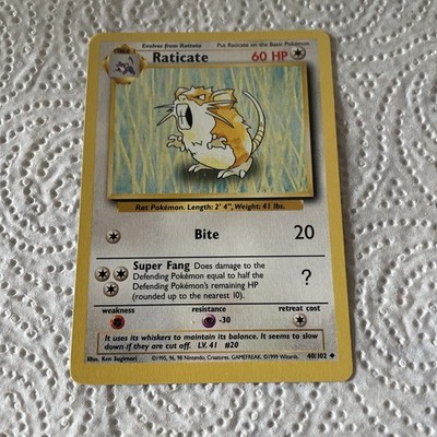 RATICATE - 40/102 - Base Set - Pokemon Card -