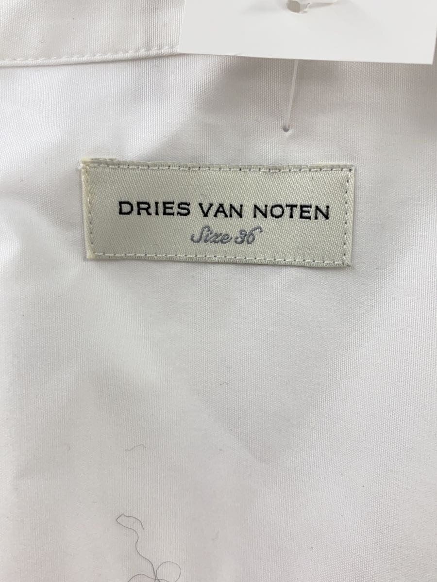 DRIES VAN NOTEN◆半袖ブラウス/--/コットン/WHT/無地/41-158-10-032132 DRIES VAN NOTEN Blouse Short Sleeve Cotton White Plain 41