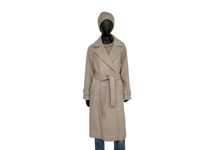 Esprit Premium Kaschmir Mantel Beige M Oversize Wolle Wintermantel NEU