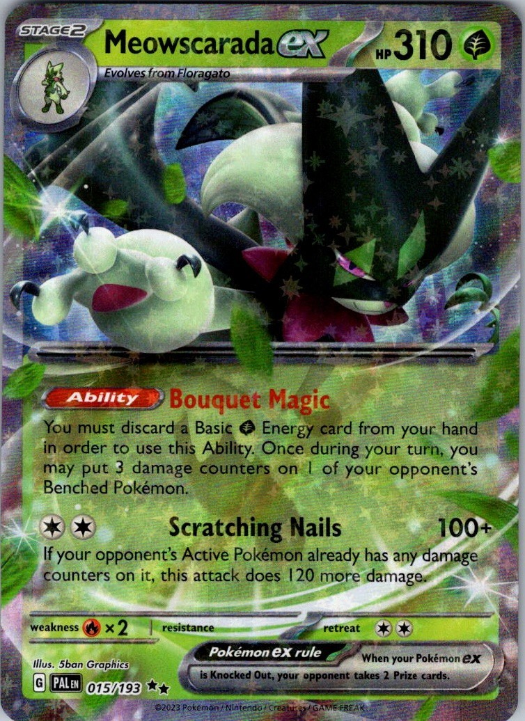 Meowscarada EX 15/193 Pokémon TCG Paldea Evolved Full Art Rare -M/NM