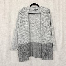 Eileen Fisher Woman Open Knit Cardigan 1X Italian Yarn Quiet Luxury Minimalist