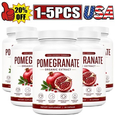 5X Alevia Organic Pomegranate Extract Capsules Natural Antioxidant Supplement