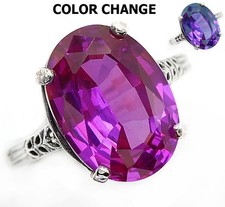 6CT Natural Alexandrite 925 Sterling Silver Art Deco Look Ring Sz 6 AZ2