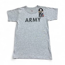 Rothco T-Shirt Kid's Size Small Grey Military Army Short Sleeve Tee NWT