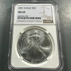 2001 SILVER Eagle, NGC MS69 (89664)