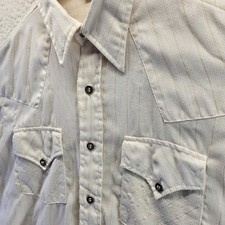 Vtg 60s 70s Montgomery Ward Shirt MCM Atomic Dagger Collar Rat Pack Mens Large