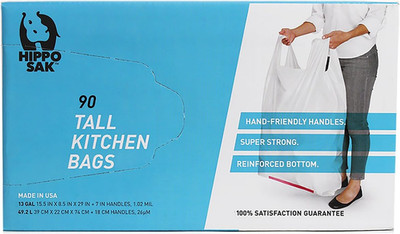 - Tall Kitchen Garbage Bags with Ergonomic Handles - 13 Gallon Trash Bags - Supe