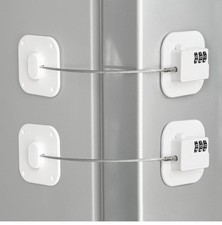 4 Pieces Refrigerator Lock 3 Number Coded Freezer Lock Adhesive Fridge Door Lock