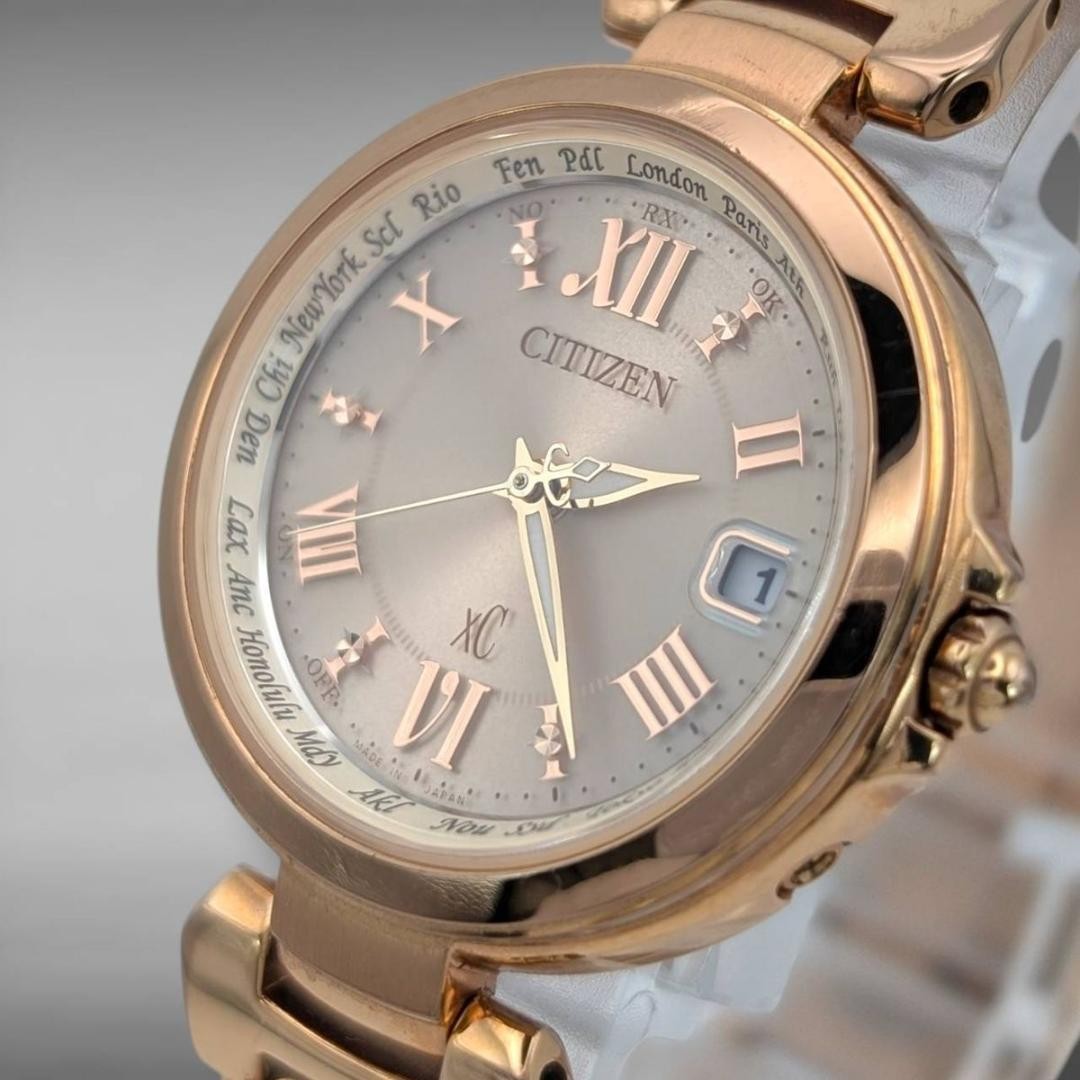 Citizen XC Cross Happy Flight H240T020291 Pink Gold Solar Watch Timepiece