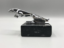 Original Vintage Kühlerfigur Jaguar auf Marmorsockel Nummeriert Alt Skulptur