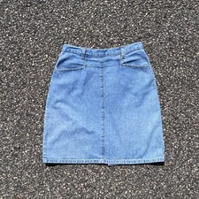 Vintage Light Wash Denim Midi Skirt