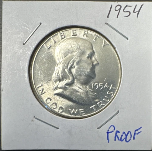 1954 Proof Franklin Half Dollar 50c 90% Silver Coin