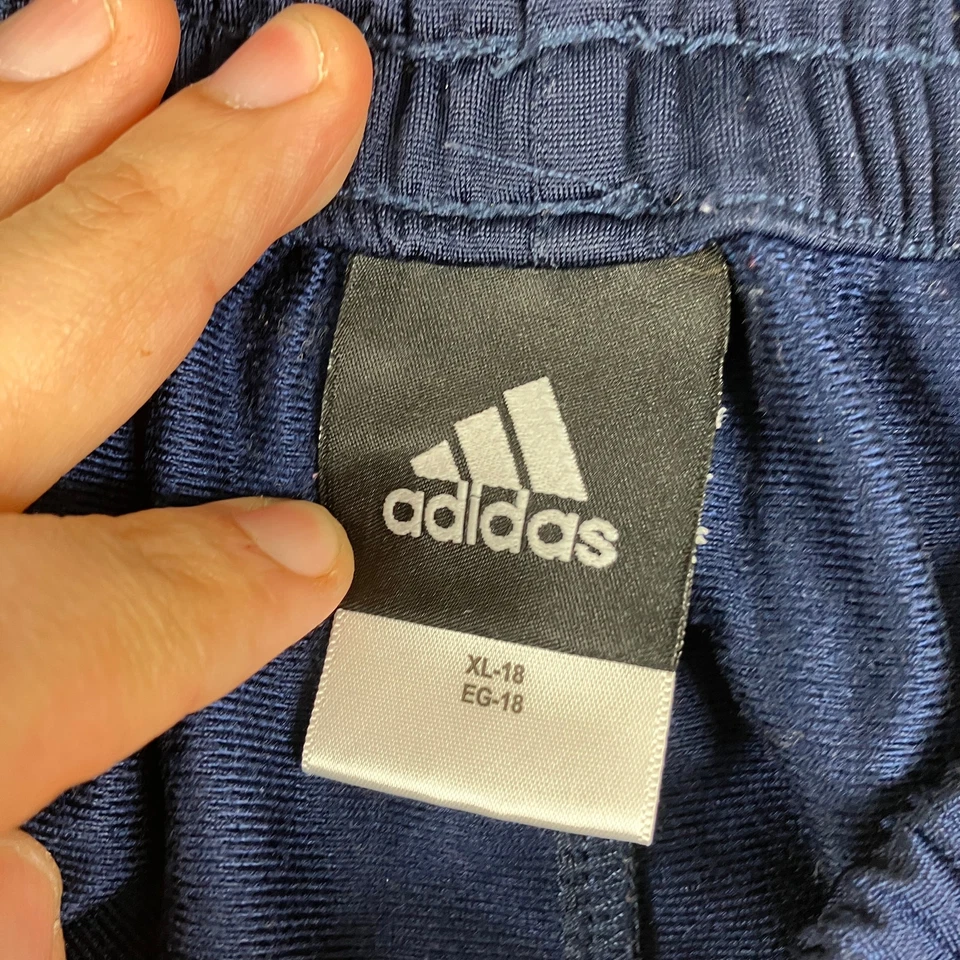 Pantalones deportivos Adidas unisex niños XL azul marino rayas cintura elástica Foto 2 de 4