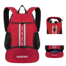 Soccer Backpack Multifunctional Sport Gym Bags Lightweight Soccer Bag with Dr...