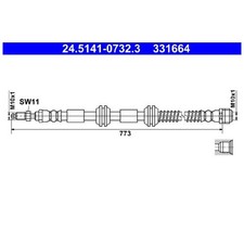 2x Bremsschlauch vorne für Porsche Cayenne 9PA | 23872785