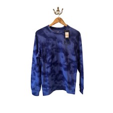 Under Armour Rival Terry Crew Blue Camo Sweatshirt Women's Small NWT Athlesiure