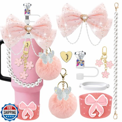 #ad #ad Bling Accessories for Stanley Cup 20 30 40 oz Tumbler Glitter Bow and Diamon... $20.00