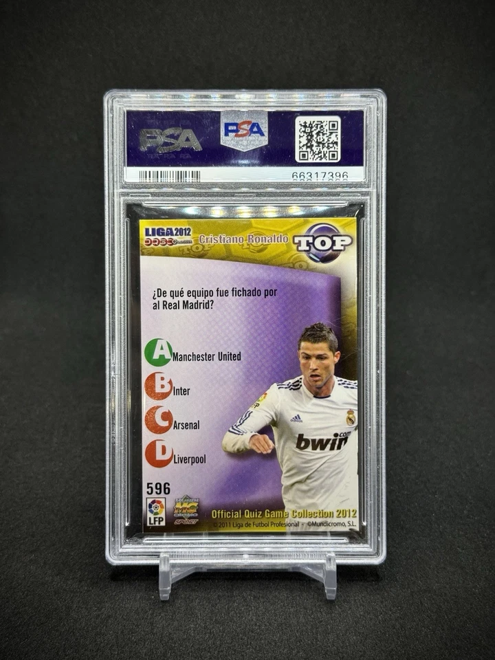 Cristiano Ronaldo 2011 Mundicromo Quite Foil La Liga Letras PSA 9 Como Nuevo Foto 3 de 3