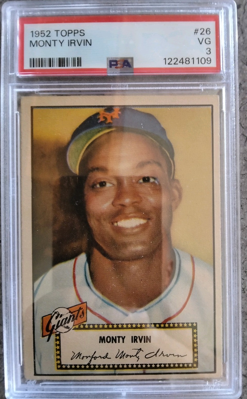1952 Topps - Monte Irvin #26 Red Back PSA 3 Rookie
