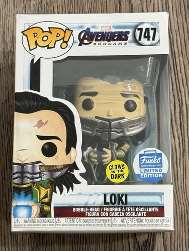 Funko Pop! Marvel Avengers Endgame: Loki #747 GITD Funko Shop Exclusive DAMAGE